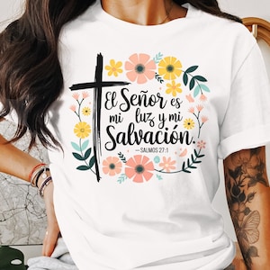 Spanish Christian Floral PNG: Boho Bible Verse Design (Digital Download)