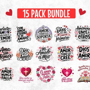 15 bible verse about love | Frases religiosas | Christian Phrases png |Spanish Christian Quotes, | Christian Clipart Bundle | love png