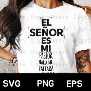 Svg Spanish Bible Verse - Frases religiosas T-Shirt Motivational Quote SVG Inspirational Christian Tee Design Digital Download
