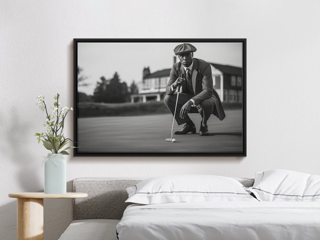 Golfer in 1920s Attire,vintage Golf Wall Art, Classic Black and White Decor, Quirky and Funny