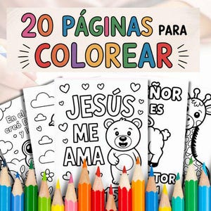 20 Spanish Sunday School Coloring Pages | Homeschool Printable | Versiculos biblicos para colorear |Scripture Preschool Activities for Kids