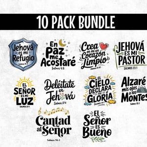 10 Spanish Bible PNG| Frases religiosas | Christian Phrases png | Frases cristianas Spanish Christian Quotes, | Christian Clipart Bundle