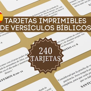 240 Spanish Printable Bible Verse Cards, Inspirational Scripture Cards Download, Christian Affirmation Cards, Encouraging & scripture quotes