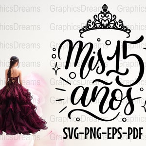 Mis Quince Años SVG: Latina Birthday Design (Digital Download)