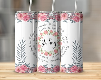 Spanish Bible Verse 20oz Tumbler Sublimation Design (Digital Download)