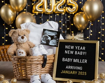 2025 New Year Pregnancy Announcement: January Social Media Reveal (PDF)