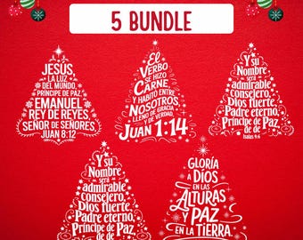 5 christmas Spanish Bible Verse | Religious Christmas svg, Jesus svg, Christmas saying svg, Christian shirt svg, Merry Christmas