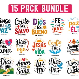 15 Spanish Bible Verse | Frases religiosas | Christian Phrases png | Frases cristianas Spanish Christian Quotes, | Christian Clipart Bundle