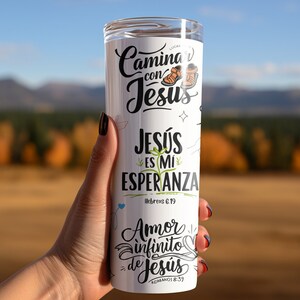 Spanish Bible Verse 20oz Tumbler Wrap PNG (Digital Download) image 3