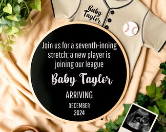 Baseball Pregnancy Announcement | Digital Baseball Baby Announcement | Gender Neutral | Social media Facebook Instagram Post | New Ballgame