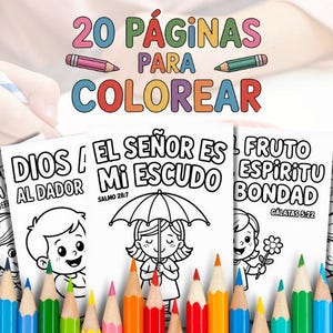 20 Spanish Sunday School Coloring Pages | Homeschool Printable | Versiculos biblicos para colorear |Scripture Preschool Activities for Kids