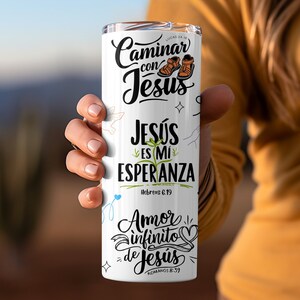 Spanish Bible Verse 20oz Tumbler Wrap PNG (Digital Download) image 2