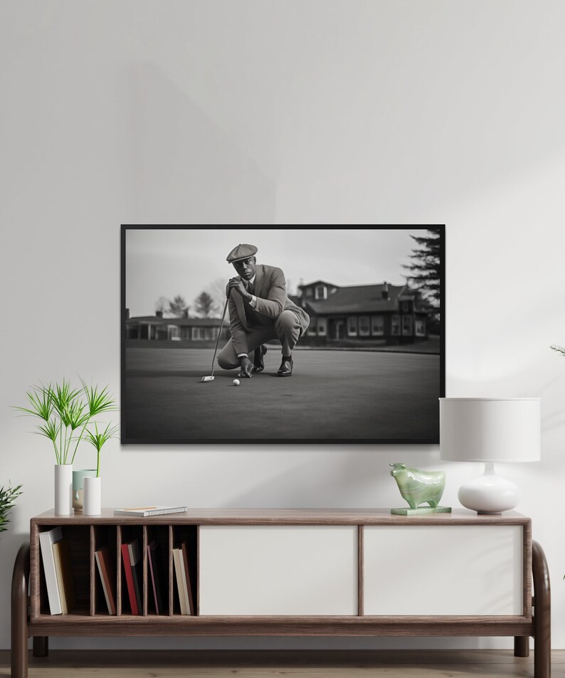 Golfer in 1920s Attire,vintage Golf Wall Art, Classic Black and White