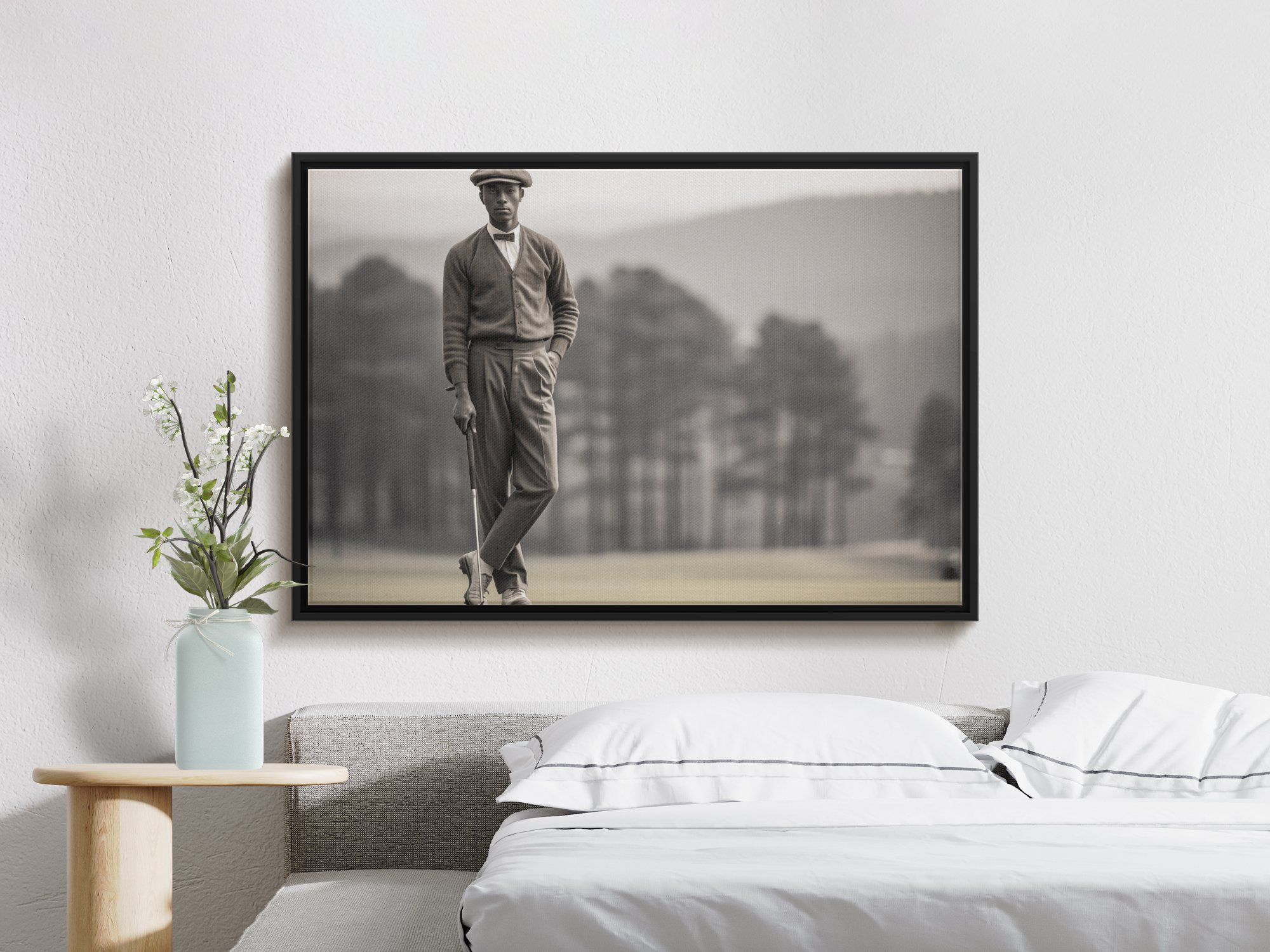 Golfer in 1920s Attire,vintage Golf Wall Art, Classic Black and White
