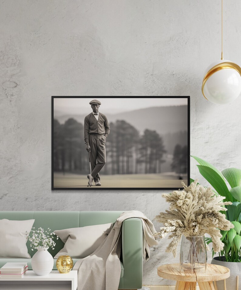 Golfer in 1920s Attire,vintage Golf Wall Art, Classic Black and White