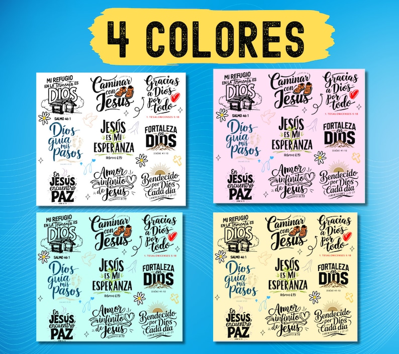 Spanish Bible Verse 20oz Tumbler Wrap PNG (Digital Download) image 5
