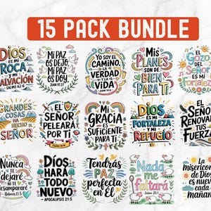 15 Spanish Bible Verse | Frases religiosas | Christian Phrases png | Frases cristianas Spanish Christian Quotes, | Christian Clipart Bundle