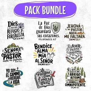 Spanish Bible Stickers | Frases religiosas | Christian Phrases png | Frases cristianas Spanish Christian Quotes, | Christian Clipart Bundle