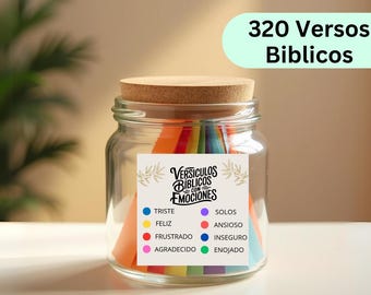 Spanish DIY Color Coded Bible Verse Jar Kit, Emotion in a Jar, Printable Scriptures, Christian Gift Instant Download - Do It Yourself