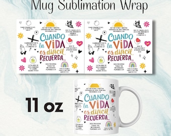 Spanish Bible Quotes Mug, 11 oz - Inspirational Christian Verses Coffee Cup, Vibrant Religious Motivational Gift , Christian Gift for Her