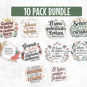 10 Spanish Bible PNG| Frases religiosas | Christian Phrases png | Frases cristianas Spanish Christian Quotes, | Christian Clipart Bundle