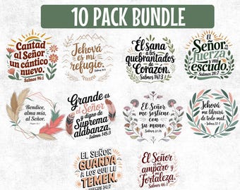 Spanish Bible Verse PNG Bundle: Christian Clipart (Digital Download)