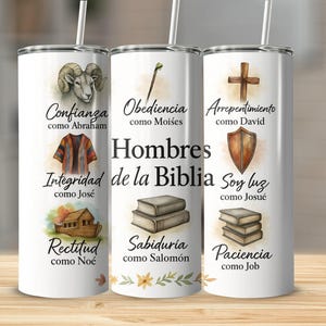 Spanish Christian Men Tumbler Wrap Png 20 Oz Men of the Bible Tumbler Wrap Digital Design Only Bible Wrap Download Man of God Png 20 Oz
