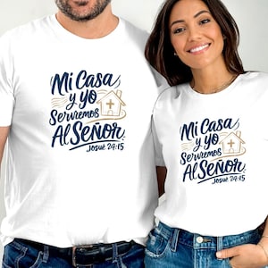 Spanish Bible Verse - Frases religiosas - family verse - T-Shirt Motivational Quote PNG Inspirational Christian Tee Design Digital Download