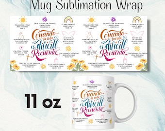 Spanish Bible Verse Coffee Mug - Inspirational Christian Gift (11 oz) (Digital PNG)