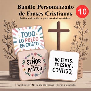 10 Custom Spanish Bible Verse PNG Bundle – 10 Frases Cristianas Personalizadas en PNG - Christian Phrases png | Frases cristianas Spanish