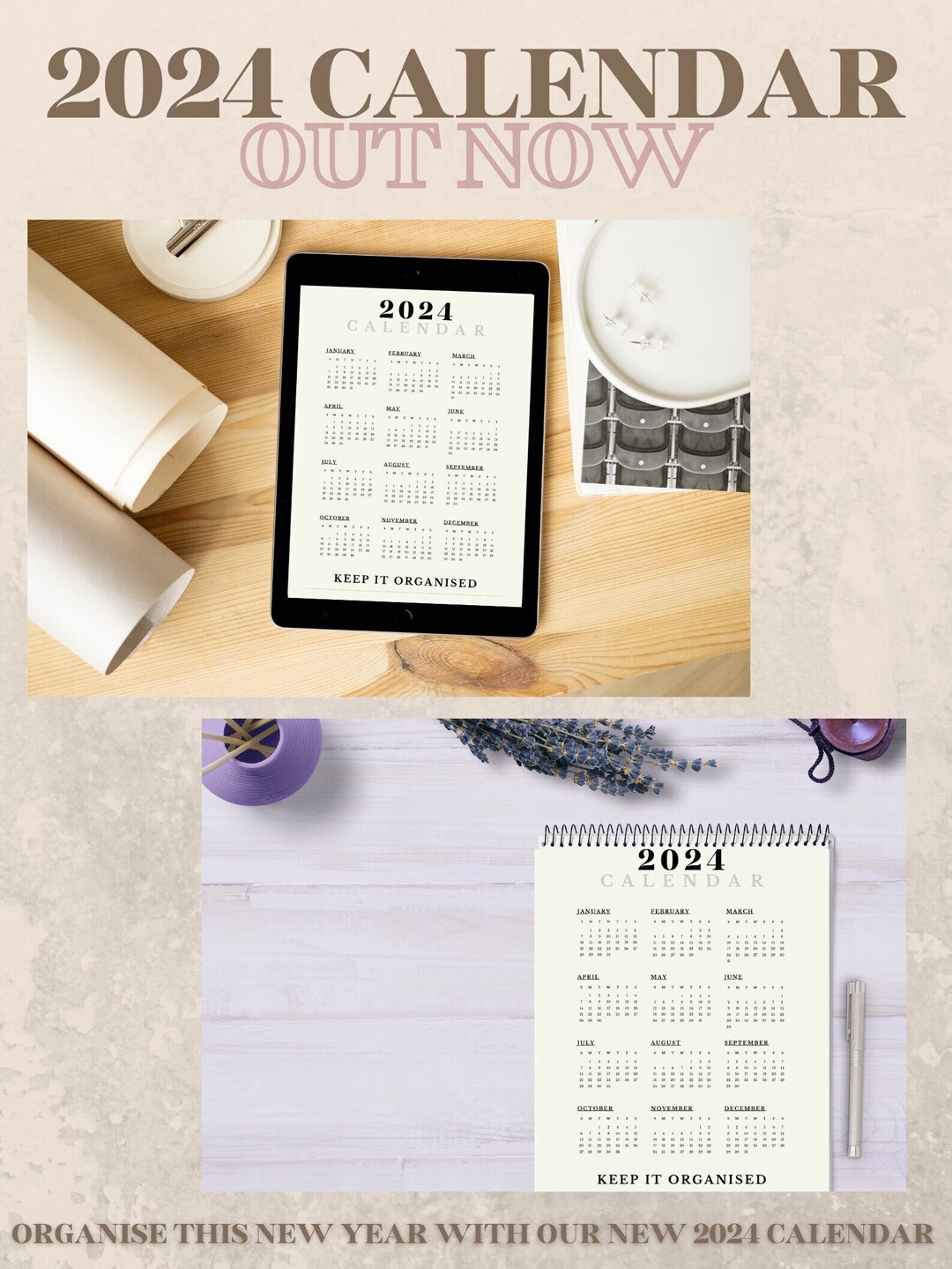 Calendario planificador mensual 2024 calendario elegante y elegante