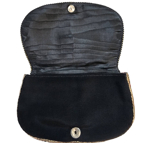 Vtg silk petit point Belt Bag Set Change Purse co… - image 4