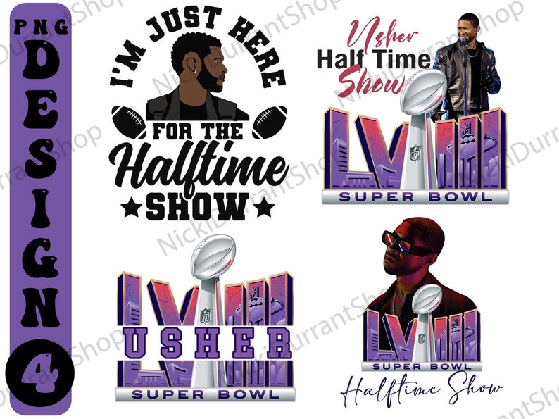 Usher 2000S Artist Super Bowl 2024 Png, Usher Halftime Show Png, Usher