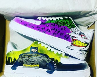 Batman X Joker Air Force 1 Custom Custom Shoes, Custom Air Force 1, Custom Sneaker, Mother day gift