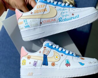 Harry Styles Air Force 1 Scarpe personalizzate personalizzate, Custom Air Force 1, Sneaker personalizzate, regalo per la festa della mamma