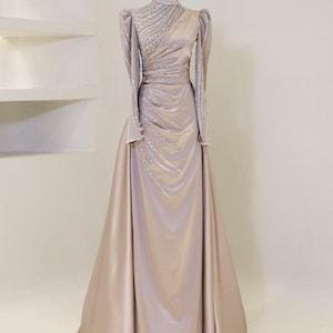 Kisa Kollektion/ Exklusive Stickerei / Hochzeitskleid / Abendkleid / Islamisches Tuch / Hijab / Abendkleid / Bescheiden / Frauenkleid / Maxikleid