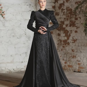 Sinem Collection/ Exklusive Stickerei / Hochzeitskleid / Abendkleid / Islamisches Tuch / Hijab / Abendkleid / Bescheiden / Frauenkleid