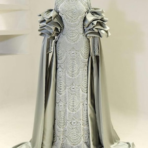 Elizabeth Collection/ Exklusive Stickerei / Hochzeitskleid / Abendkleid / Islamisches Tuch / Hijab / Abendkleid / Bescheiden / Frauenkleid