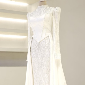 Wandas Collection/ Exclusive Embroidery / Hochzeitskleid / Abendkleid / Islamisches Tuch / Hijab / Abendkleid / Bescheiden / Frauenkleid