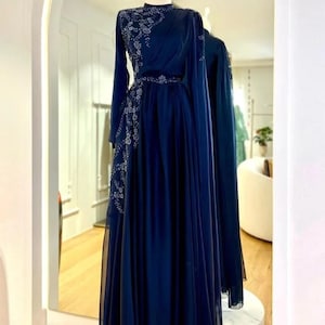 Sena Collection/ Exclusive Chifon/ Hochzeitskleid/ Abendkleid/ Islamisches Tuch/ Hijab/ Abendkleid/ Bescheidene/ Frauenkleid/ Maxikleid