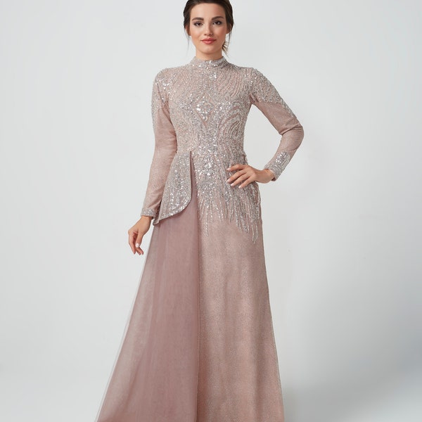 Jena Collection/ Exclusive Chifon / Hochzeitskleid / Abendkleid / Islamisches Tuch / Hijab / Abendkleid / Bescheiden / Frauenkleid / Maxikleid