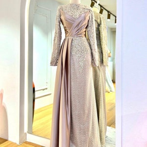 Mendil Collection/ Exclusive Satin / Wedding Dress / Prom Dress / Islamic Cloth / Hijab/ Evening Dress / Modest / Woman Dress / Maxi Dress
