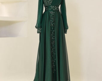Jena Collection/ Exclusive Chifon / Wedding Dress / Prom Dress / Islamic Cloth / Hijab/ Evening Dress / Modest / Woman Dress / Maxi Dress