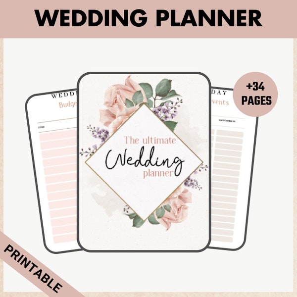 Printable Wedding Planner / Wedding Plan Bundle / Wedding Planning Book / Wedding Organizer / Wedding Planner Book / Wedding Organizer
