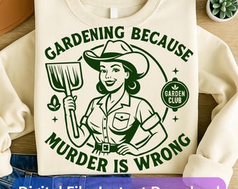 PNG de jardinería divertida: Diseño retro para amantes de las plantas (descarga digital)