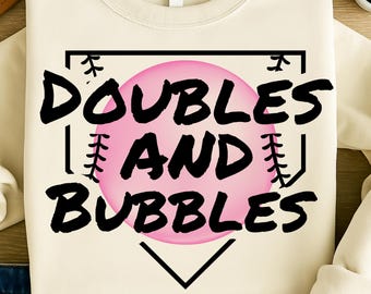 Doubles and Bubbles Baseball PNG SVG: Lifestyle Design (download digitale)