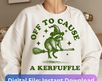 Off To Cause A Kerfuffle Png SVG, Funny Opossum Scooter Png, Mental Health Png, Sarcastic Humor Png, Graphic, Sarcastic Gift Animal Quote,