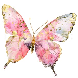 28 pretty Butterfly Clipart - Printable, Watercolor, High Quality JPGs, Digital Download, Junk Journal, Paper Craft, Commercial Use