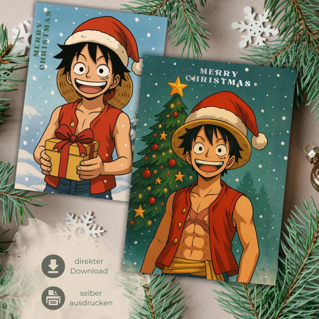 One Piece Anime Christmas Card - Etsy Canada