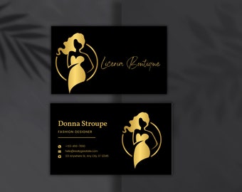 Luxury black and gold card template, Business card layout, Instant download business card design, Editable minimalist black and gold card